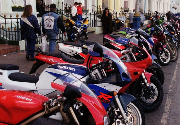 Motorcycles on Douglas promenade